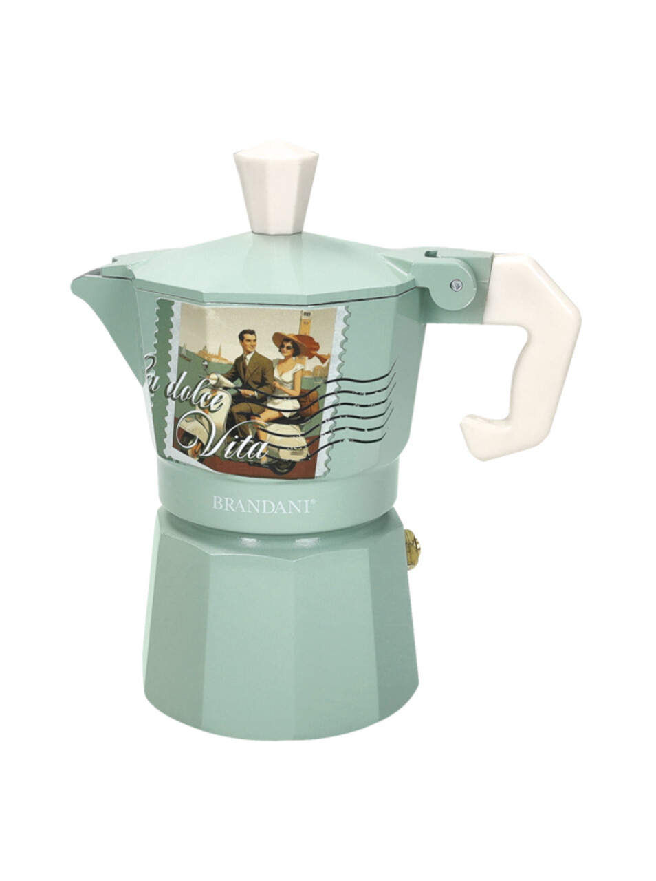 Cafetiera, Dolce Vita Tiffany, Brandani, capacitate 1 ceasca, 6x12x13 cm, aluminiu - imagine 4